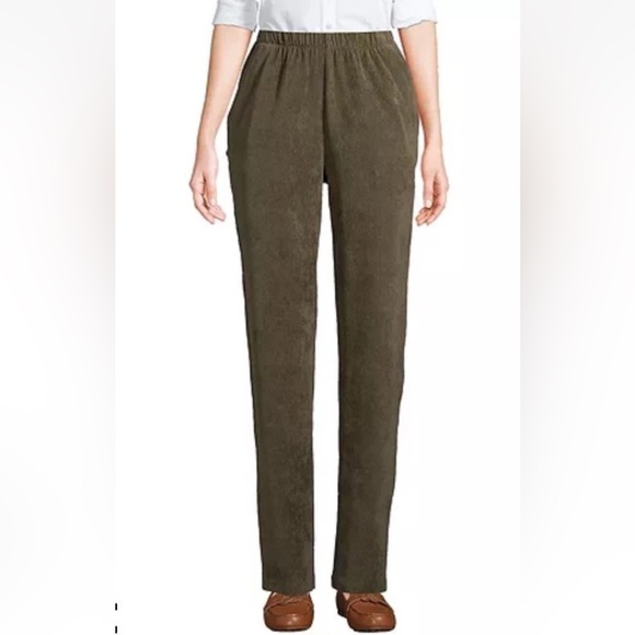 Lands‎ End Sport Knit High Rise Pull On Corduroy Pants Womens Size 2X (1938) - Picture 1 of 6